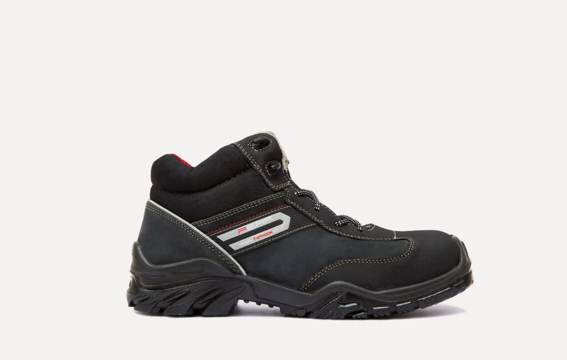 TYPHOON HIGH Scarpa antinfortunistica Media linea E-LITE su sfondo bianco